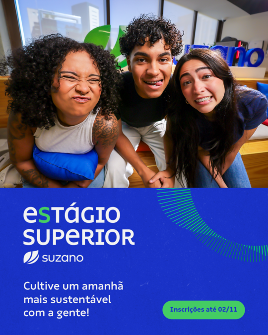 Com 17 vagas para MS, inscrições dos programas de estágio da Suzano terminam em 2 de novembro